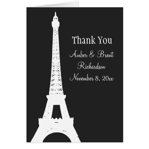 Damask Paris Thank You Card | Zazzle
