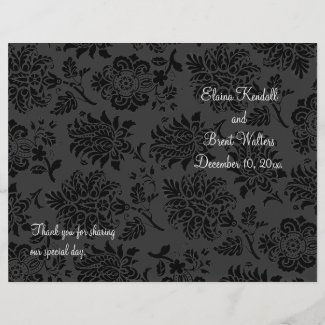Damask Paris Wedding Program