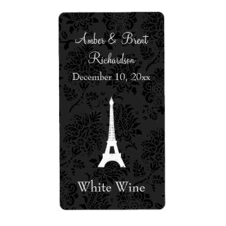 Damask Paris Wine Label zazzle_label