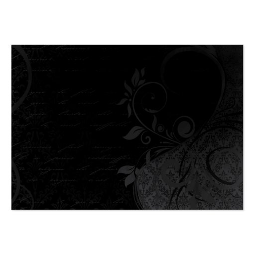 Damask Parisienne: Black & White Wedding Website Business Card (back side)