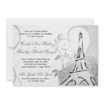 Damask Parisienne - Elegant Black &amp; White Wedding Custom Invite
