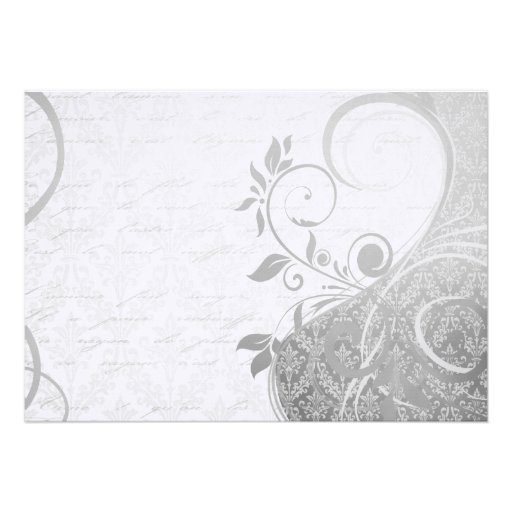 Damask Parisienne - Elegant Black & White Wedding Announcements