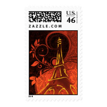 Damask Parisienne - Fiery Punk Rock Wedding Stamp