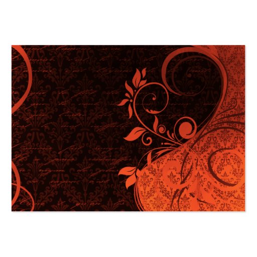 Damask Parisienne: Fiery Punk Rock Wedding Website Business Card Template (back side)