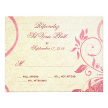 Damask Parisienne - Honeysuckle & Ivory RSVP Personalized Invite
