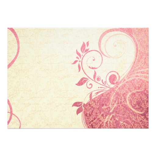 Damask Parisienne - Honeysuckle & Ivory Wedding Personalized Invitation