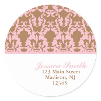 Damask Pattern Address Labels sticker