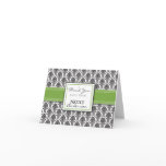 Damask Pattern Custom Thank You Card (lime)
