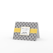 Damask Pattern Custom Thank You Card (yellow)