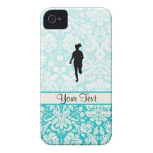 Damask Pattern; Girl Running Case-Mate iPhone 4 Cases