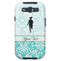 Damask Pattern; Girl Running Galaxy S3 Covers