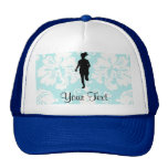 Damask Pattern; Girl Running Hat