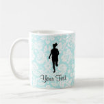 Damask Pattern; Girl Running Mug