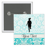 Damask Pattern; Girl Running Pins
