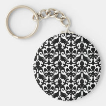 damask pattern keychain
