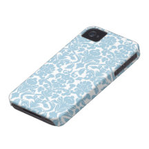 Damask Pattern - Light Blue Case-Mate iPhone 4 Case