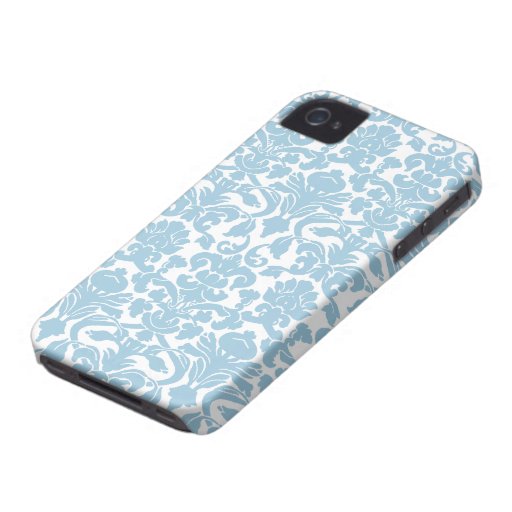 Damask Pattern Light Blue CaseMate iPhone 4 Case Zazzle