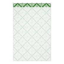 Damask pattern on Green Stationery Design