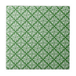 Damask Pattern on Green Tile
