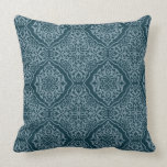 Damask Pattern Pillow - Blue and Blue pillows
