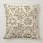 Damask Pattern Pillow - Brown and Creme pillows