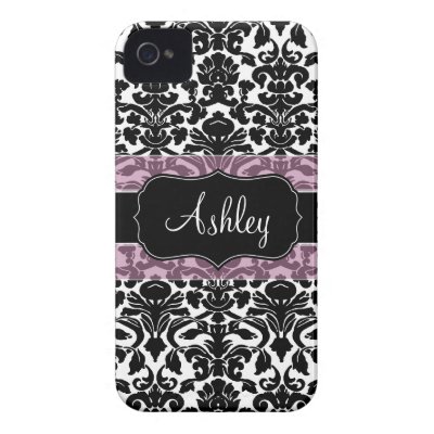 Damask Pattern with Area For Name Case-mate Iphone 4 Case