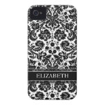 Damask Pattern with Custom Name Case-Mate iPhone 4 Cases