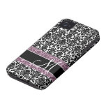 Damask Pattern with Monogram iPhone 4 Case-Mate Cases
