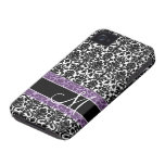 Damask Pattern with Monogram Case-Mate iPhone 4 Cases