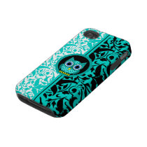 damask pattern with owl tough iphone 4 case