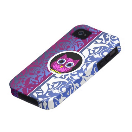 damask pattern with owl Case-Mate iPhone 4 cover