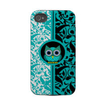 damask pattern with owl iPhone 4 case