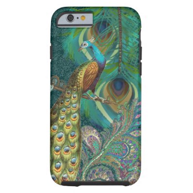 Damask Peacock & Feather You Choose Color Tough iPhone 6 Case