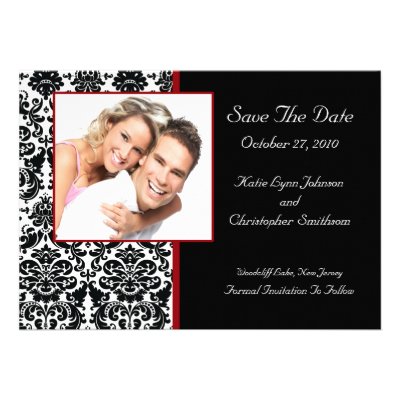 Damask Photo Save The Date Announcement