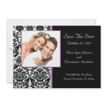 Damask Photo Save The Date Announcement