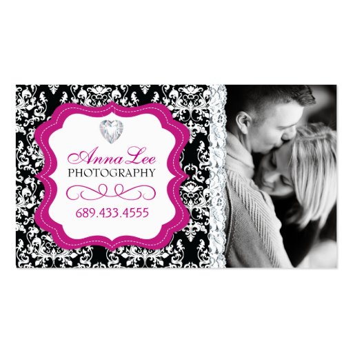 Damask Photographer Business Cards (front side)