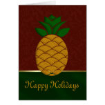 Damask Pineapple Holiday Card