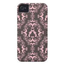 Damask pink and black guns grunge western pistols iPhone 4 cases