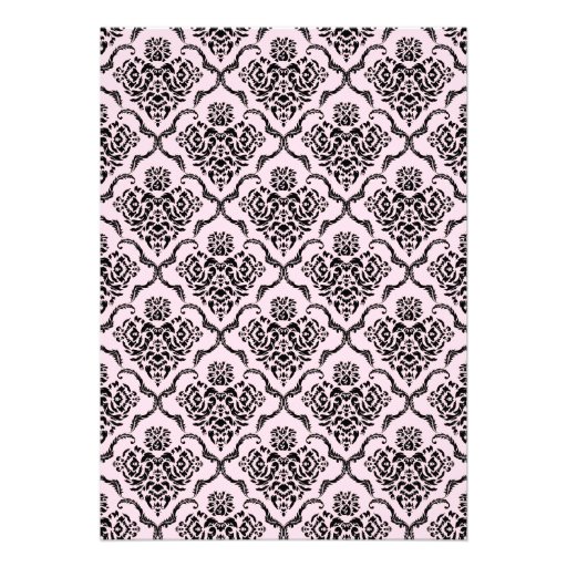 Damask Pink and Green Baby Shower Cards
