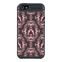 Damask pink black guns grunge western pistols chic iPhone 5 cover