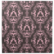 Damask pink and black stylish elegant chic napkin