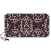 Damask pink black guns grunge western pistols chic portable speaker