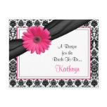 Damask Pink Gerber Daisy Recipe Card for the Bride