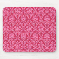 Damask Pink mousepads by JuJuGarden Damask Pink mousepads
