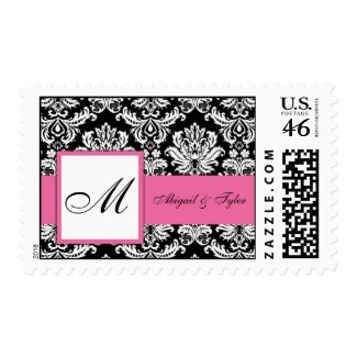 Damask Pink Postage Stamp stamp