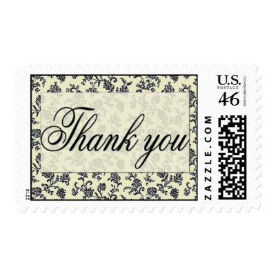 Damask print thank you stamp