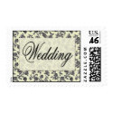 Damask print wedding postage postage