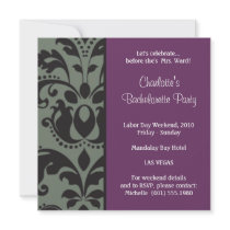 damask purple; bachelorette announcement