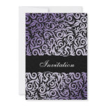 damask purple chic  wedding Invitations