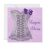Damask Purple Corset Lingerie Bridal Shower Personalized Invite